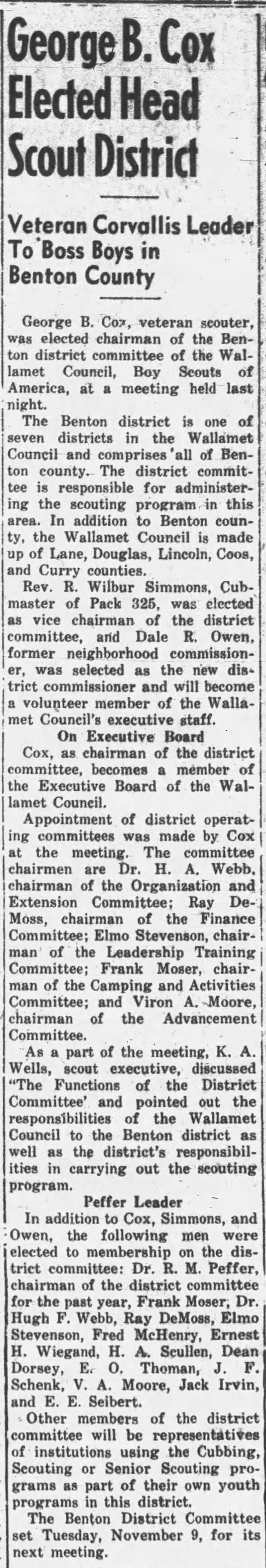 Clipping from Corvallis Gazette-Times